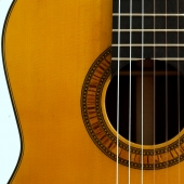 Schallloch-Rosette der Flamencogitarre, bitte klicken für Großansicht